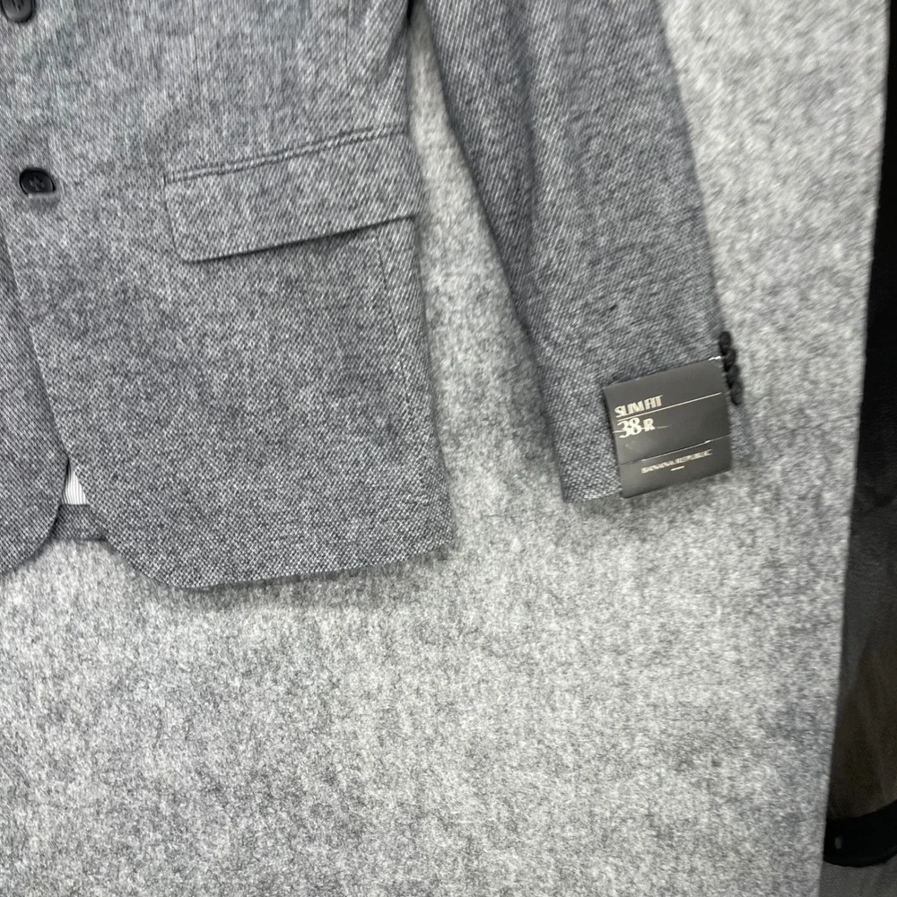Banana Republic Blazer Mens 38R Slim Fit Gray Textured Blazer Sport Coat New